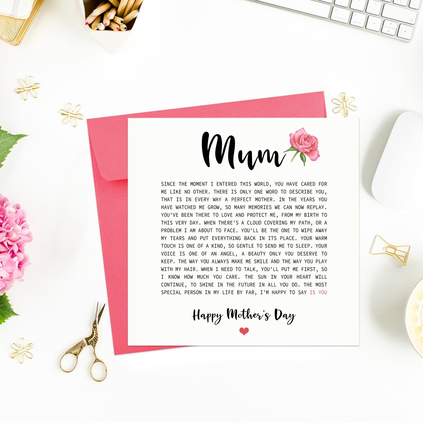 Mother's Day Poem Card, Song Lyrics - Daffodil