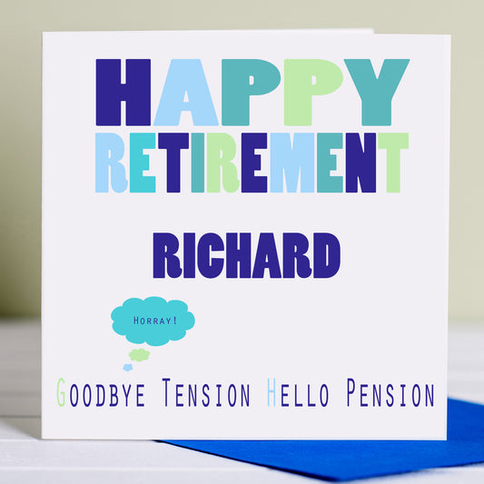 Retirement Card 'Goodbye Tension Hello Pension'