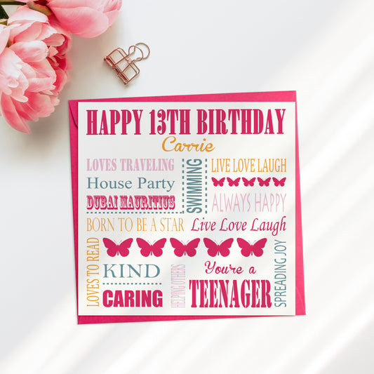 Personalised 13th Birthday Card