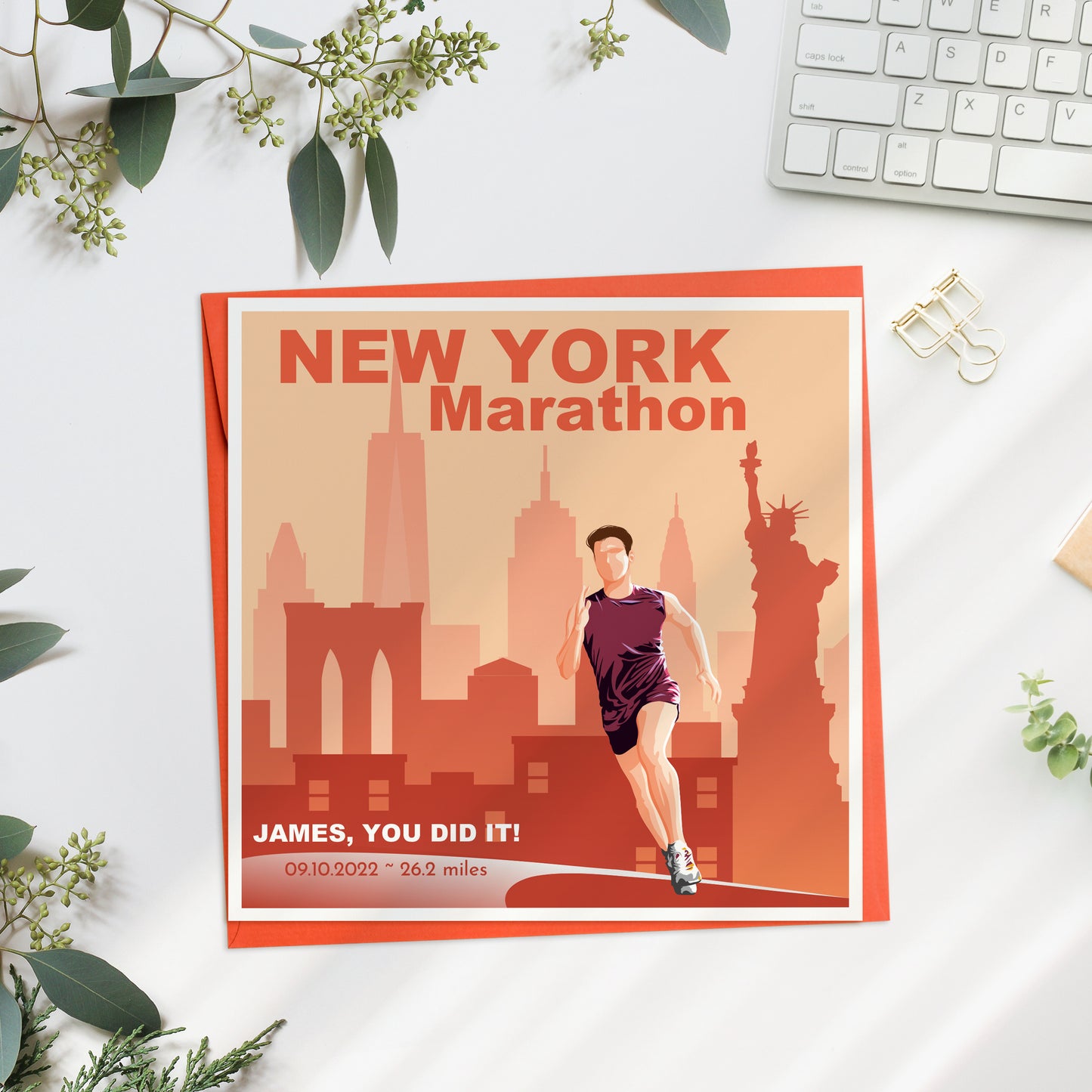 Personalised New York Marathon Card