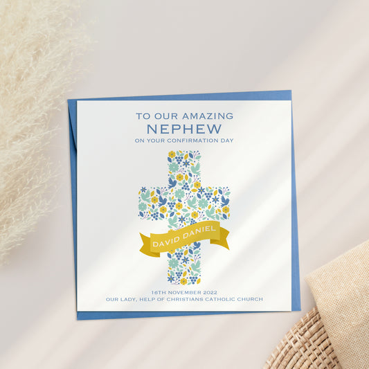 Personalised Confirmation card for Nephew, Son, Grandson