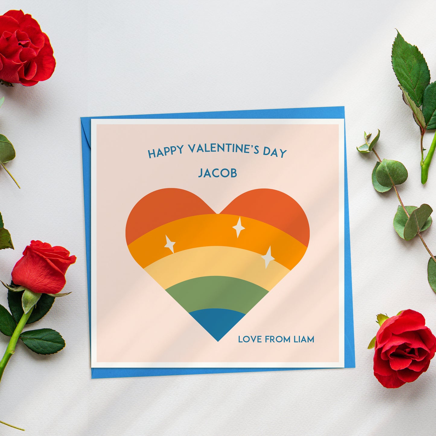 Valentine's Day Rainbow Heart Card