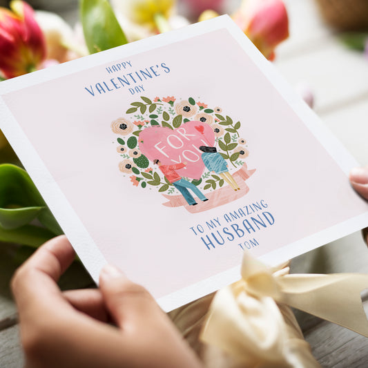 Personalised Valentine's Card for Husband, Boyfriend