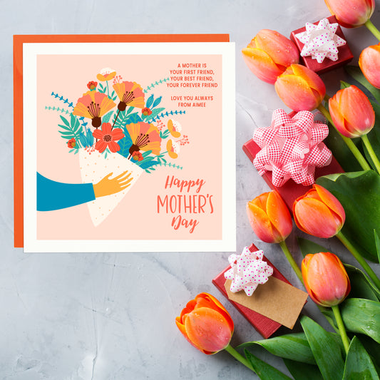 Personalised Bouquet Mothers Day Card