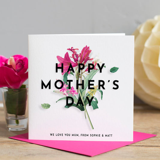 Personalised Mother's Day Card Vintage Floral