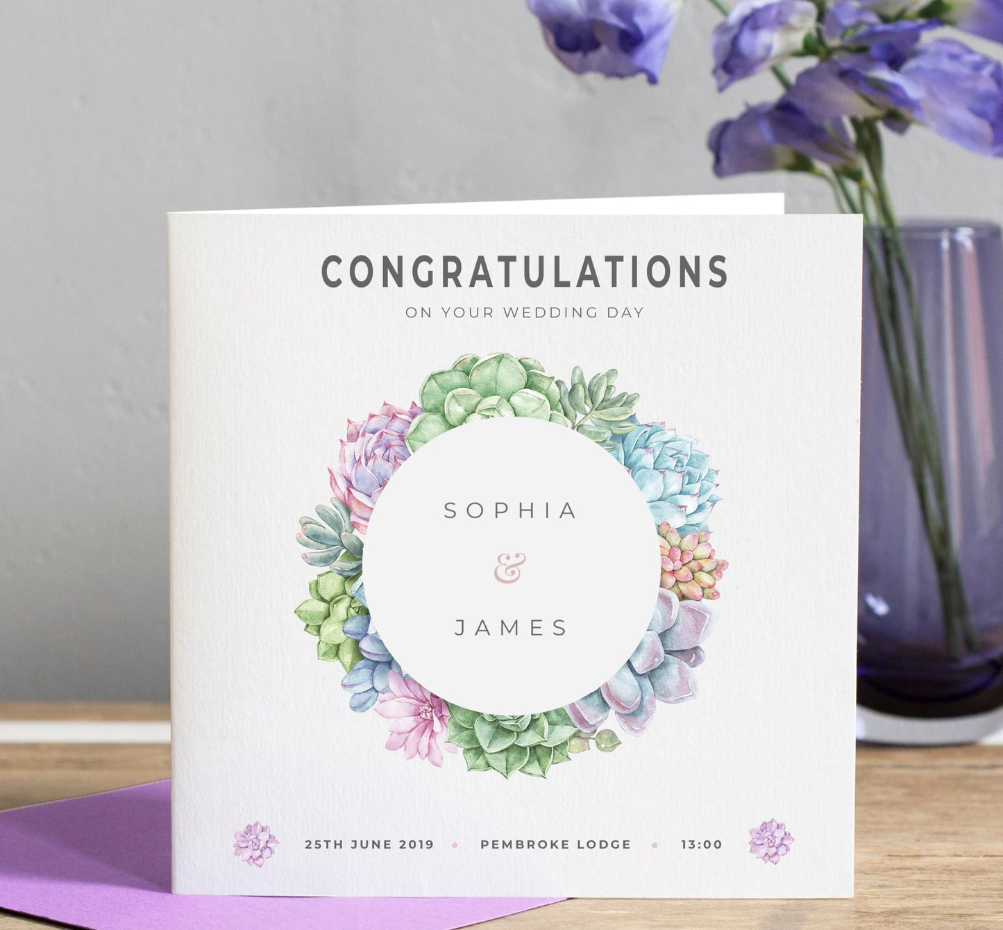 Personalised Pastel Floral Wedding Card
