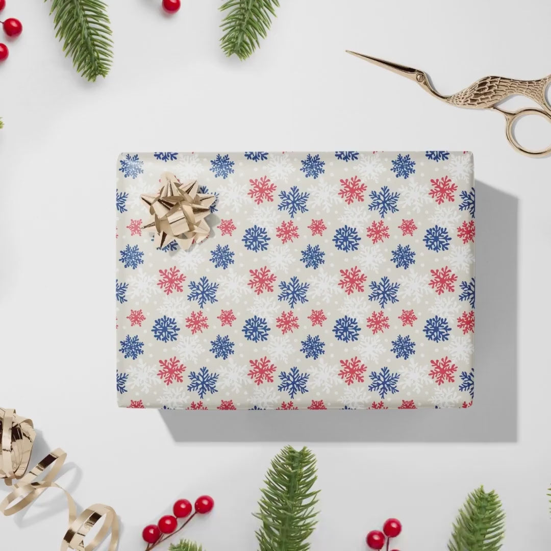 Christmas Snowflakes Gift Wrapping Paper, Luxury Gift Wrap, Festive Wrapping Paper, Gift Wrap, Matisse Inspired Wrapping Paper