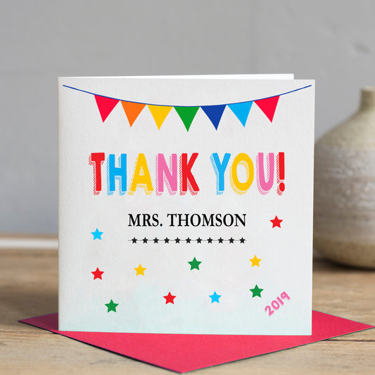 Thank you Teacher Card - Stars