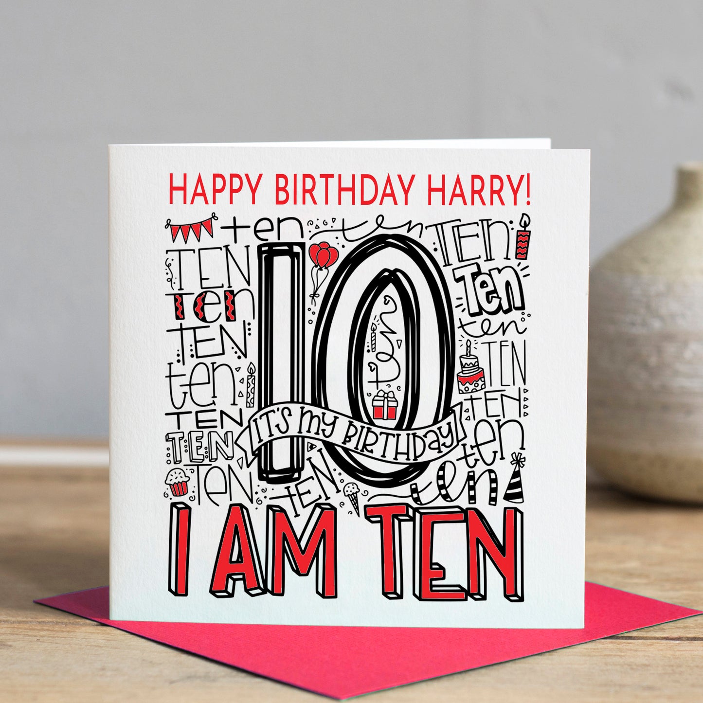 Personalised 10th Birthday Card