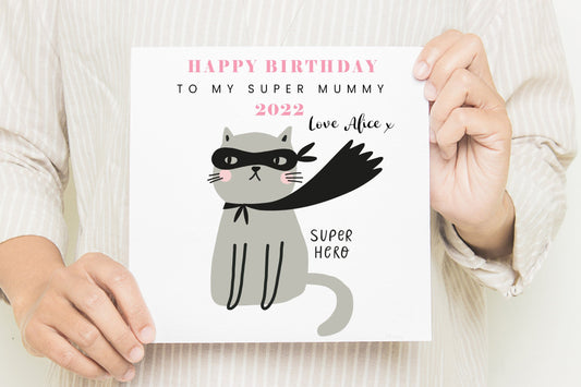 Personalised Mummy Birthday Card, Super Mummy