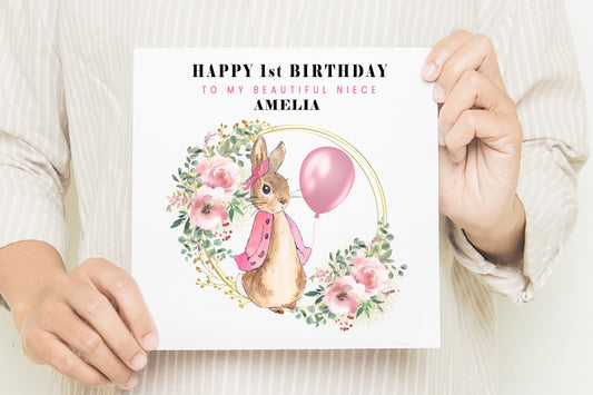Niece Peter Rabbit 1st Birthday Card
