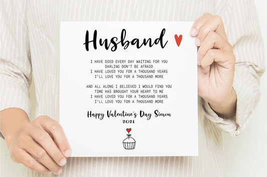 Husband Valentines Day Card, Song Lyrics