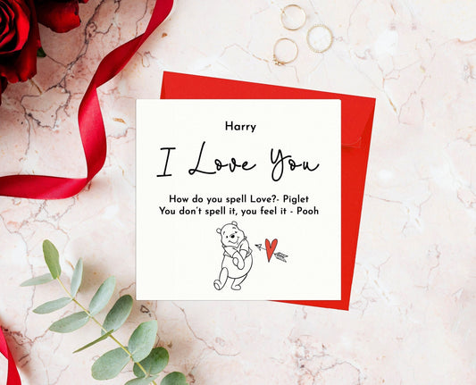 I Love You Pooh Anniversary Card