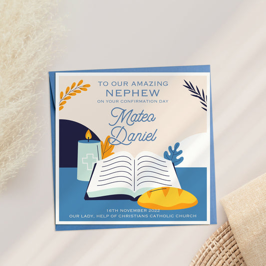 Personalised Confirmation Card, Confirmation Day Card for Grandson, Personalised Confirmation Card for Nephew, Confirmation Card for Son