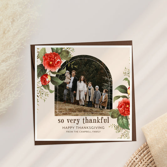 Personalised Thanksgiving Photo Card, Photo Thanksgiving Card, Thanksgiving cards with photo, Greetings for Thanksgiving, Photo card