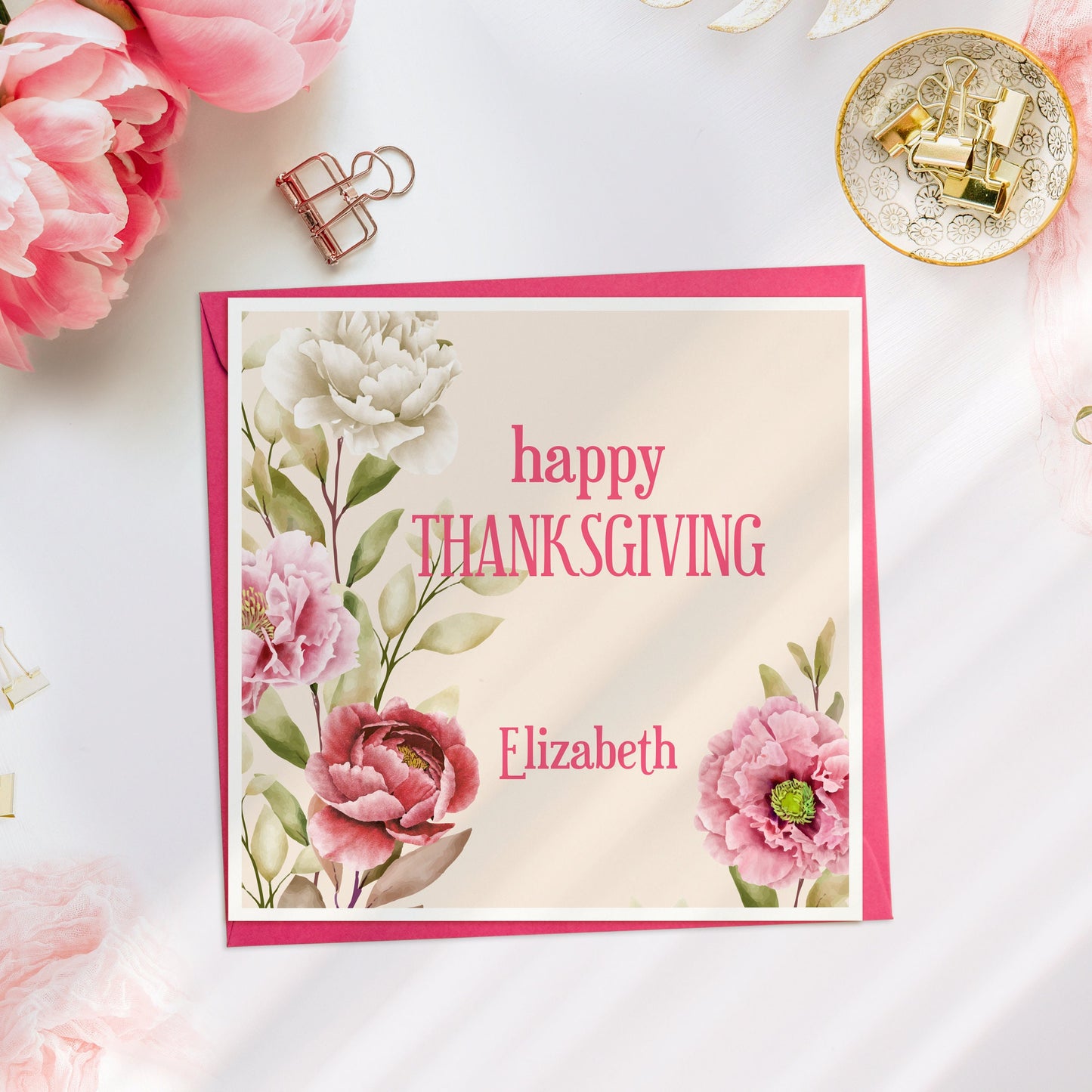 Floral Thanksgiving Card, Happy Thanksgiving Card, Thanks Giving Card, Thanksgiving cards 2022, Greetings for Thanksgiving, Thank you!