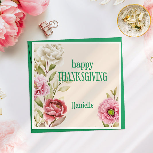 Floral Thanksgiving Card, Happy Thanksgiving Card, Thanks Giving Card, Thanksgiving cards 2022, Greetings for Thanksgiving, Thank you!