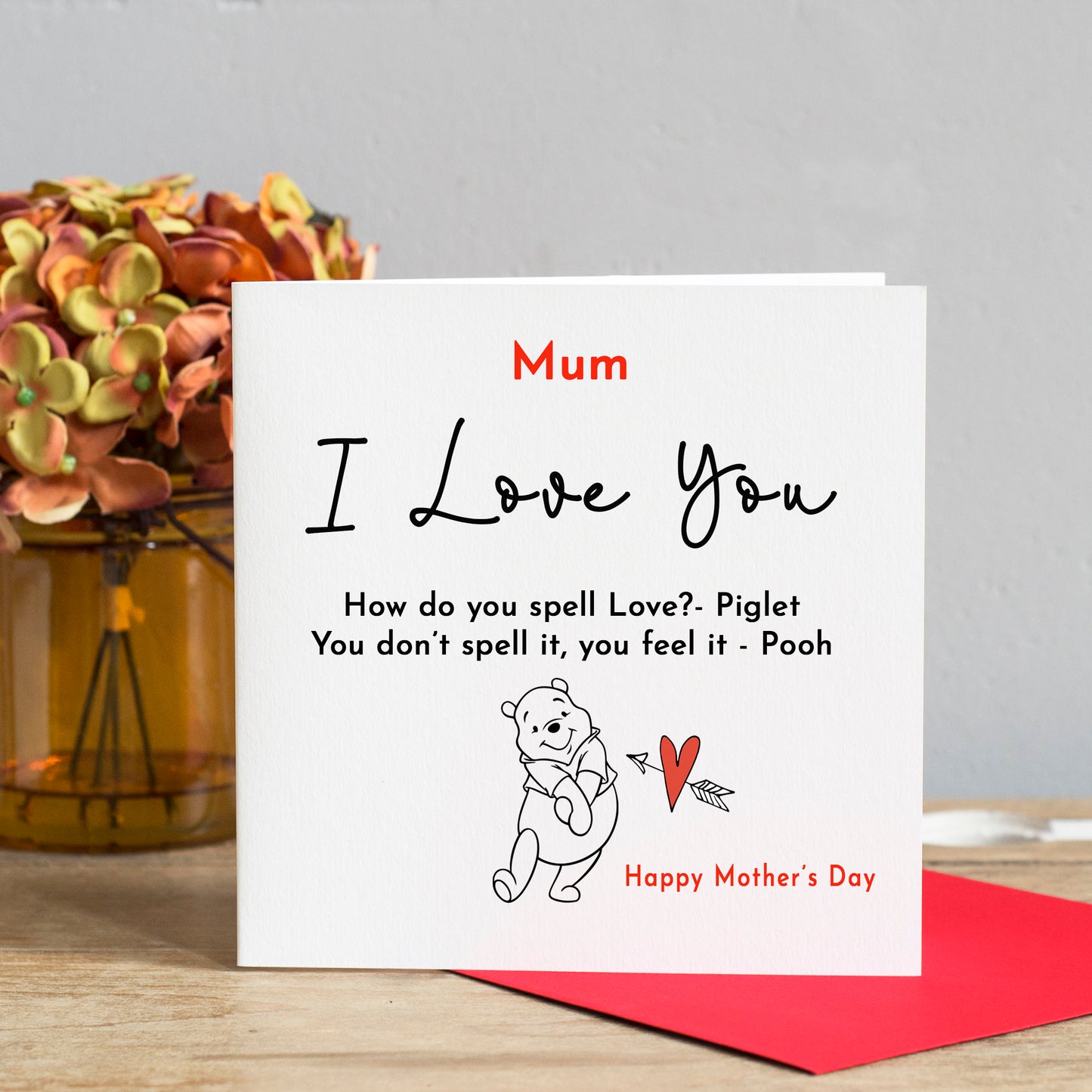 I Love You Pooh Mother's Day Card