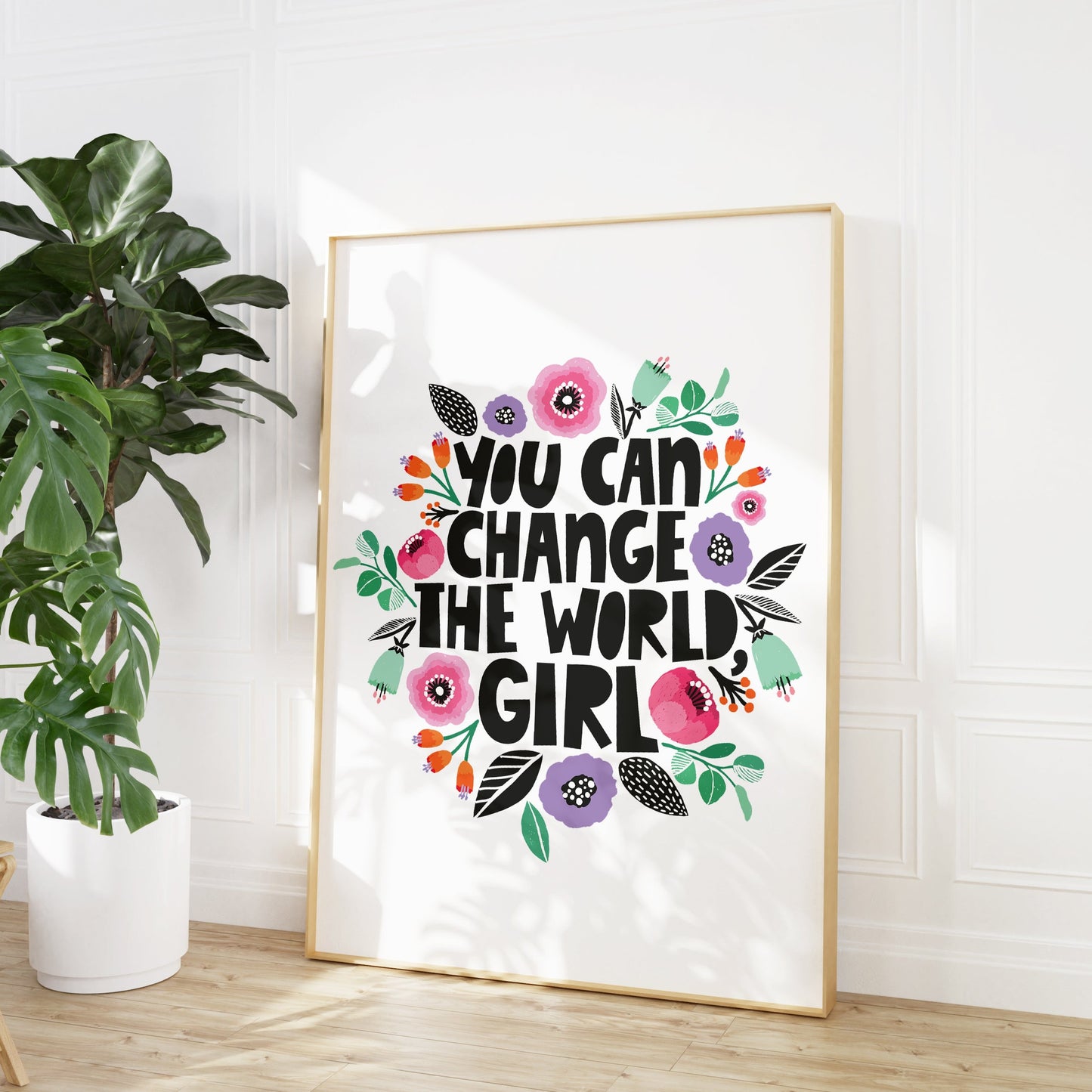 you can change  the word girl print, positivity print, girl power art
