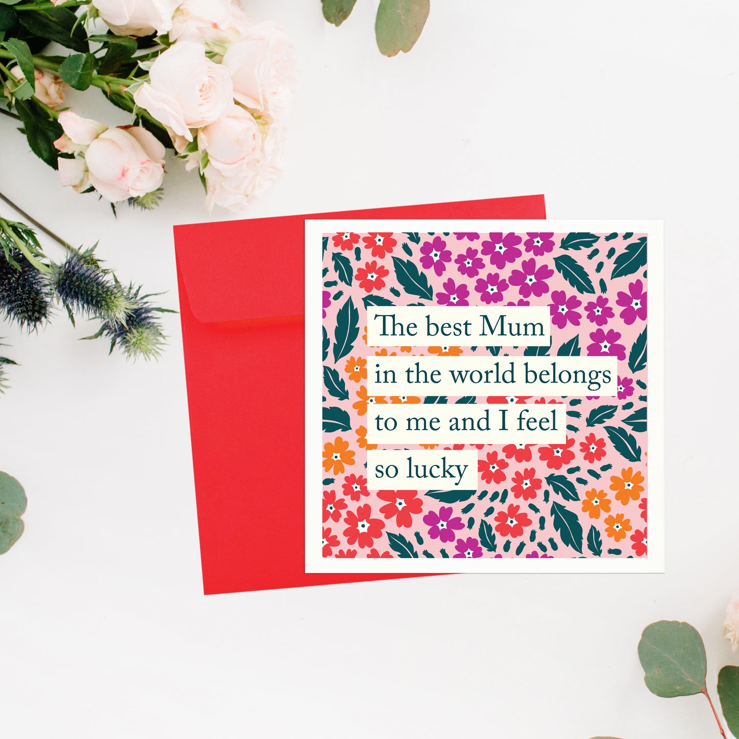 Blooming Flowers Best Mum in the world Card