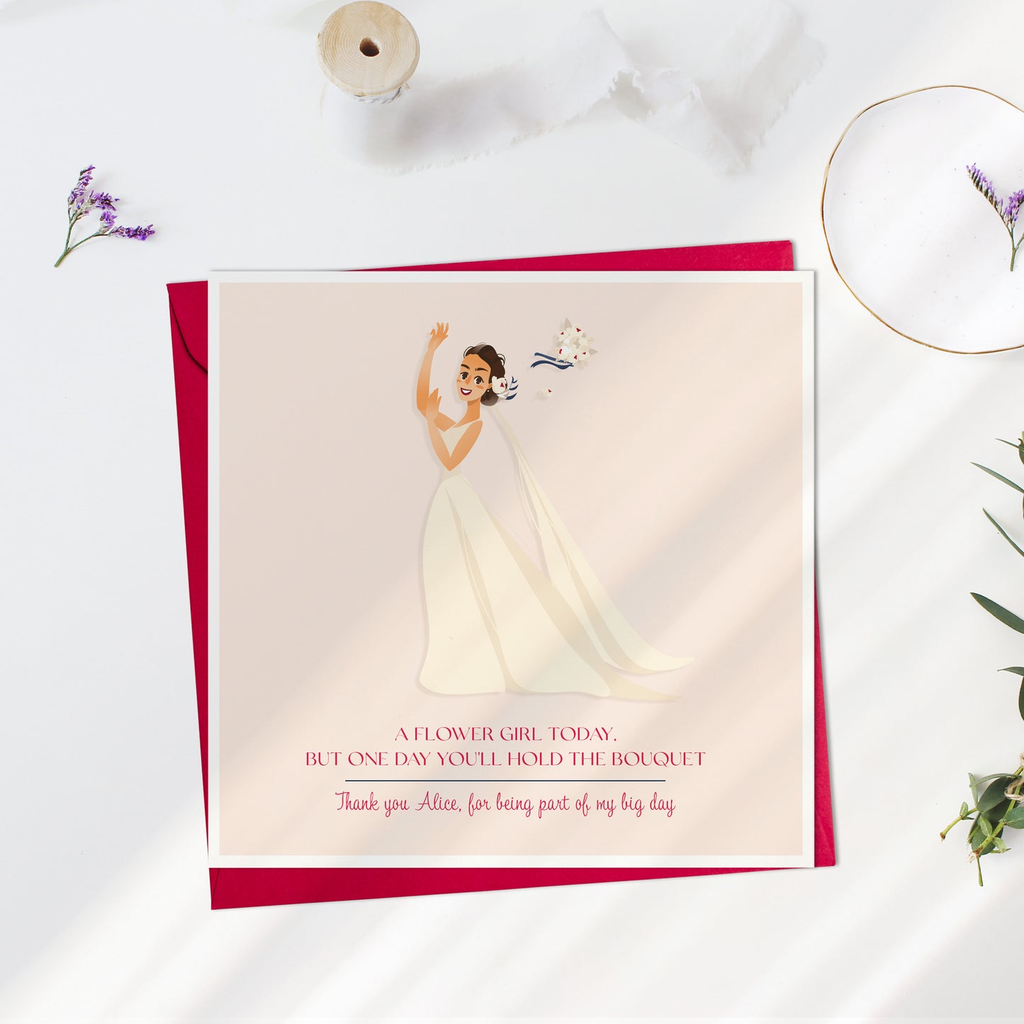 Personalised Modern Illustration Wedding Card