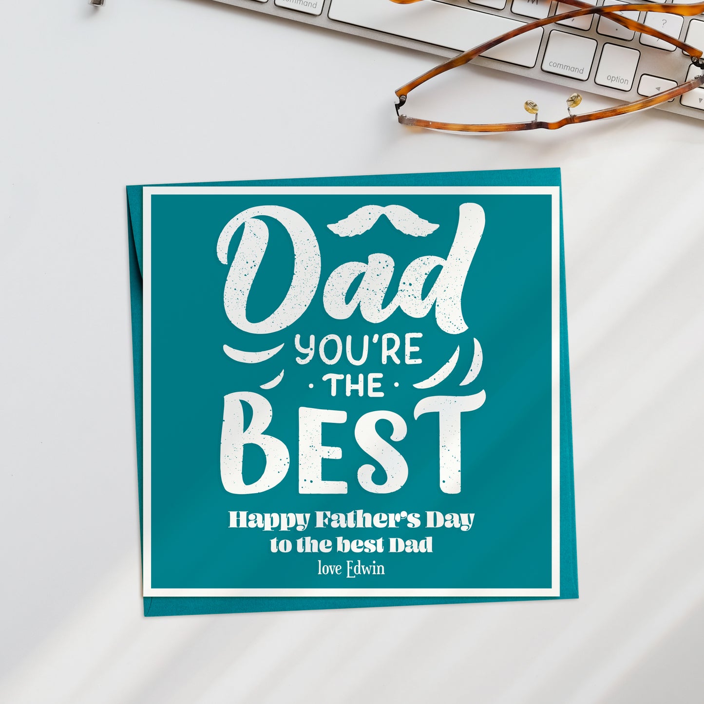 Dad you're the Best Typography Personalised Card