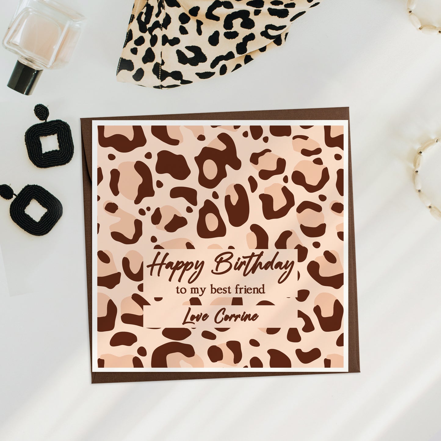 Personalised Birthday Leopard Pattern Card