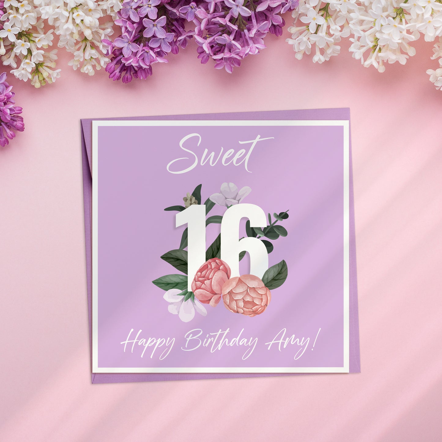 Floral 16th Birthday Card For Her