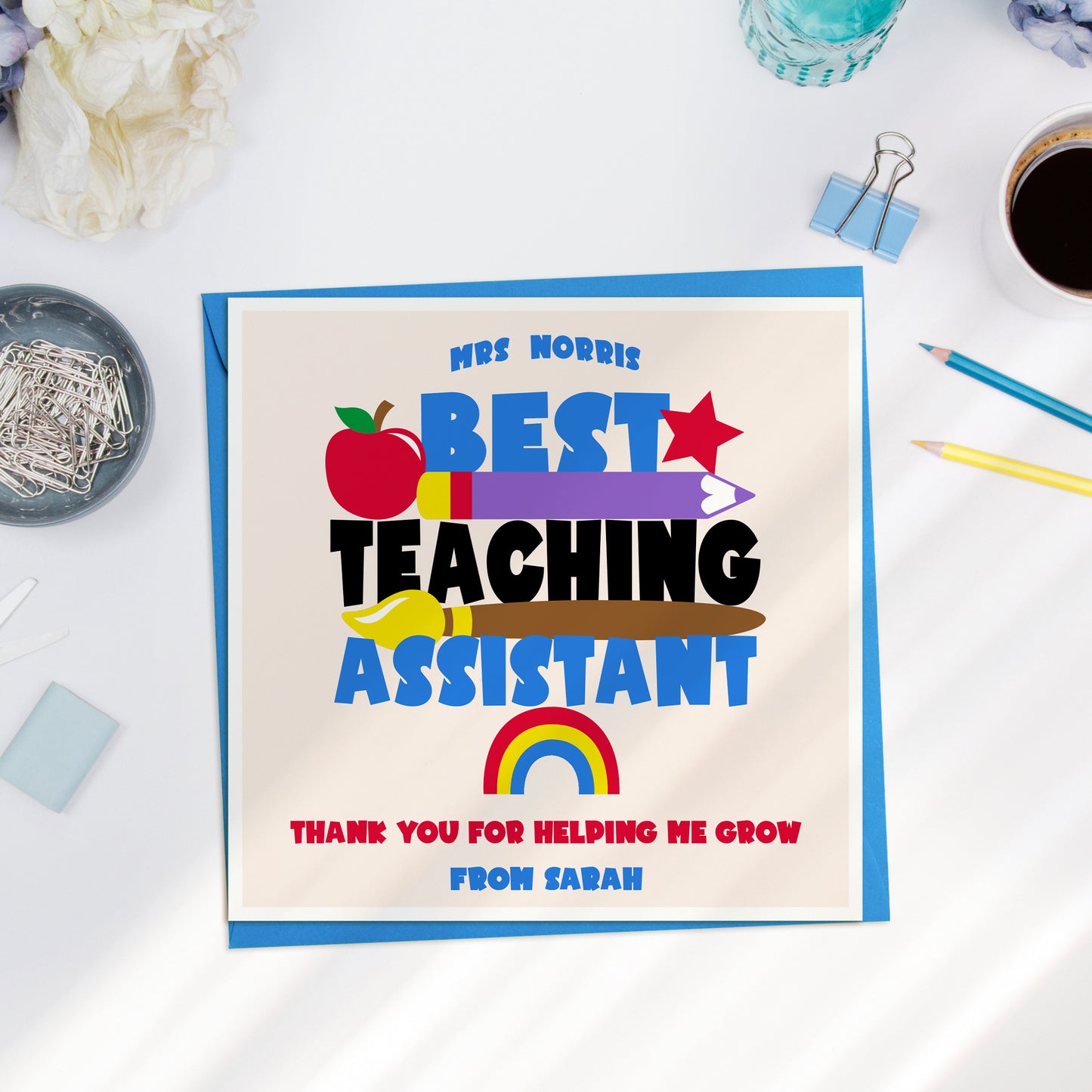 Personalised Card for the Best Teacher Assistant