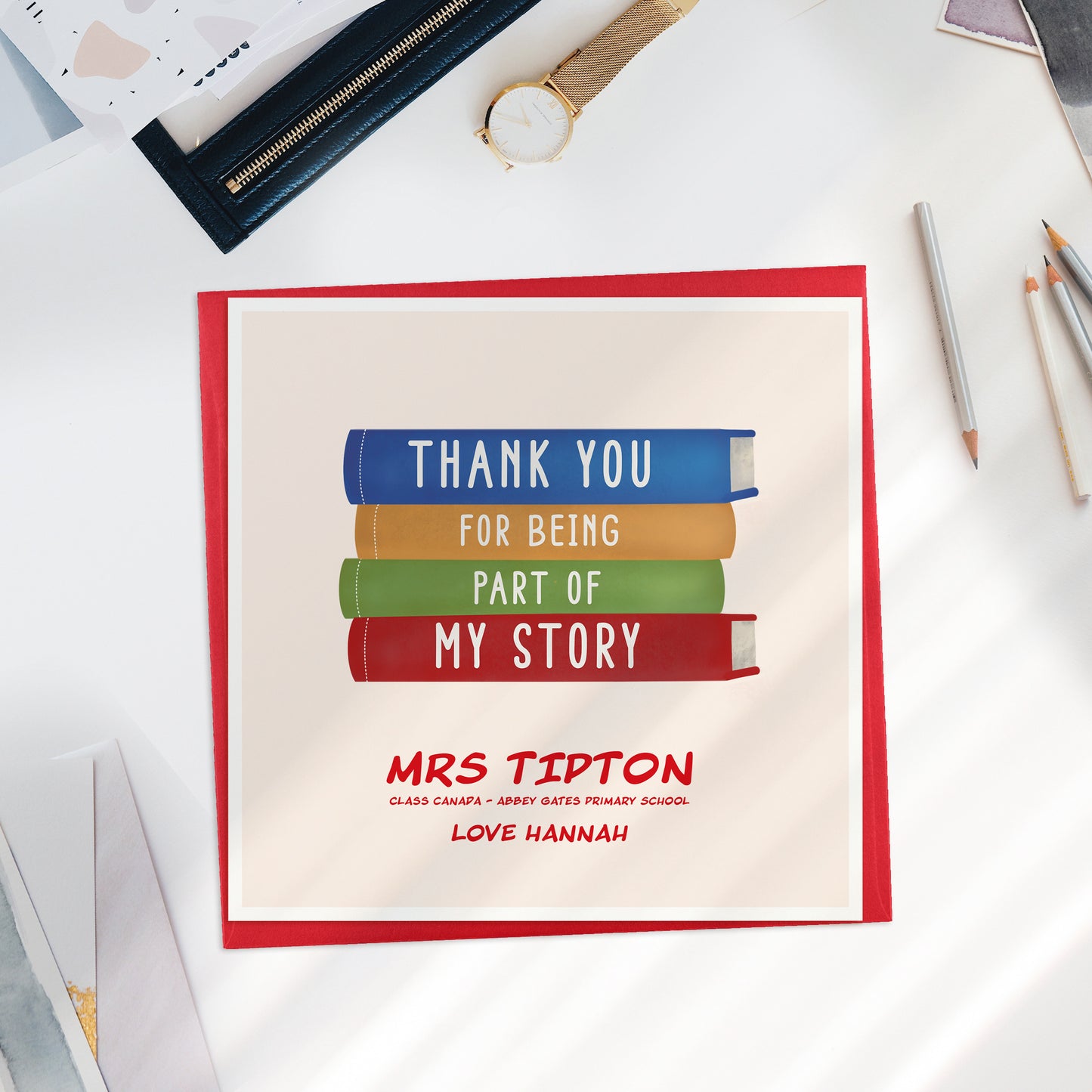 Thank you for being part of my story - Teacher Card