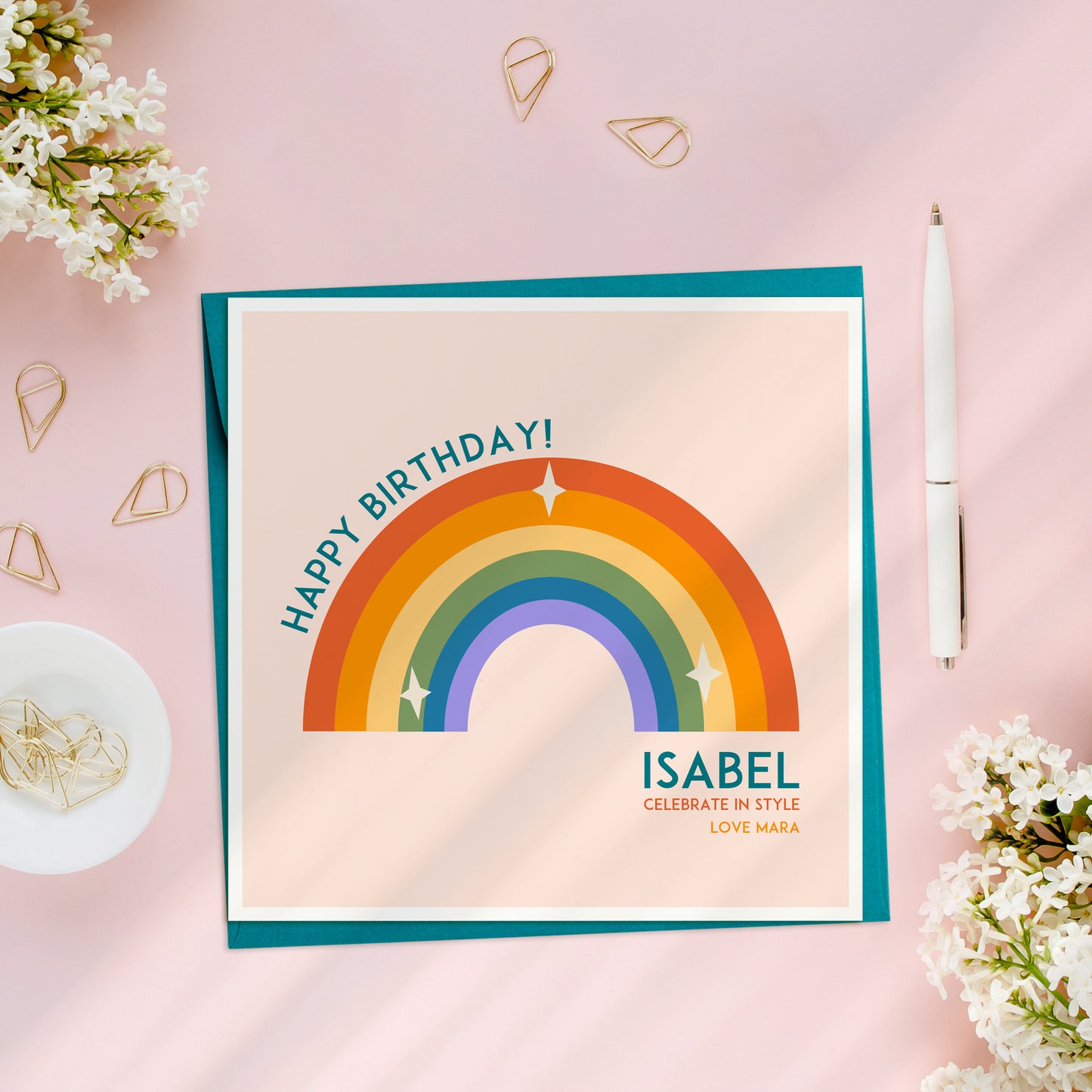 Personalised Rainbow Birthday Card