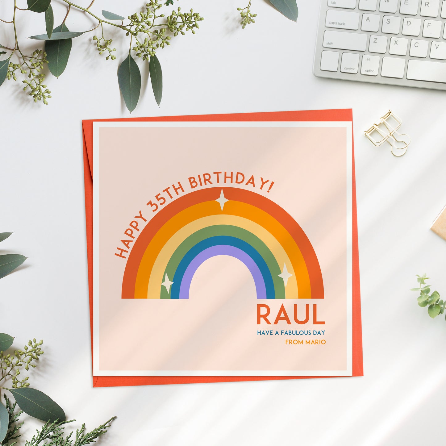 Personalised Rainbow Birthday Card