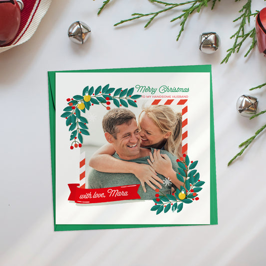 Personalised Christmas Photo Card for Husband