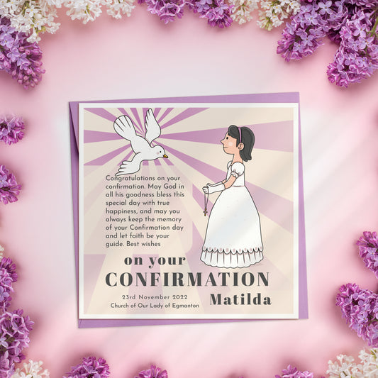 Personalised Girls Confirmation Card