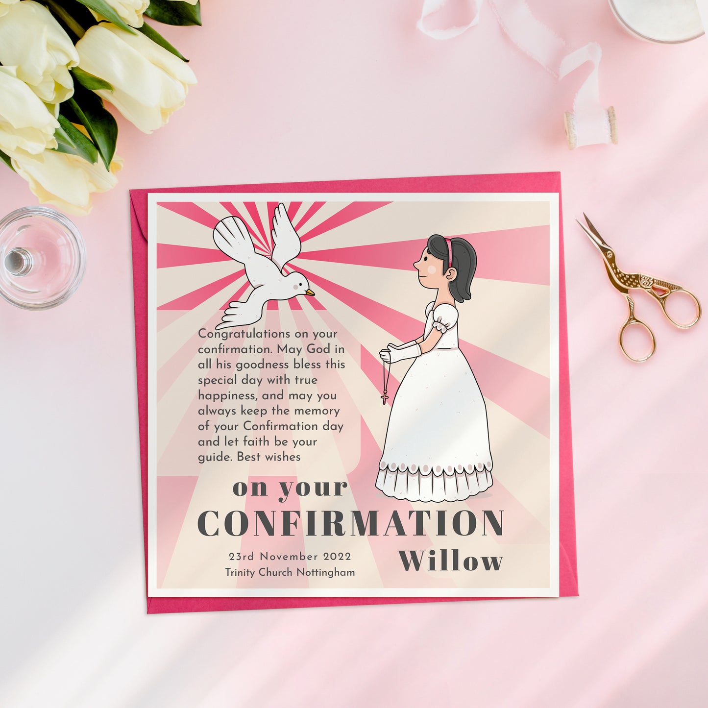 Personalised Girls Confirmation Card