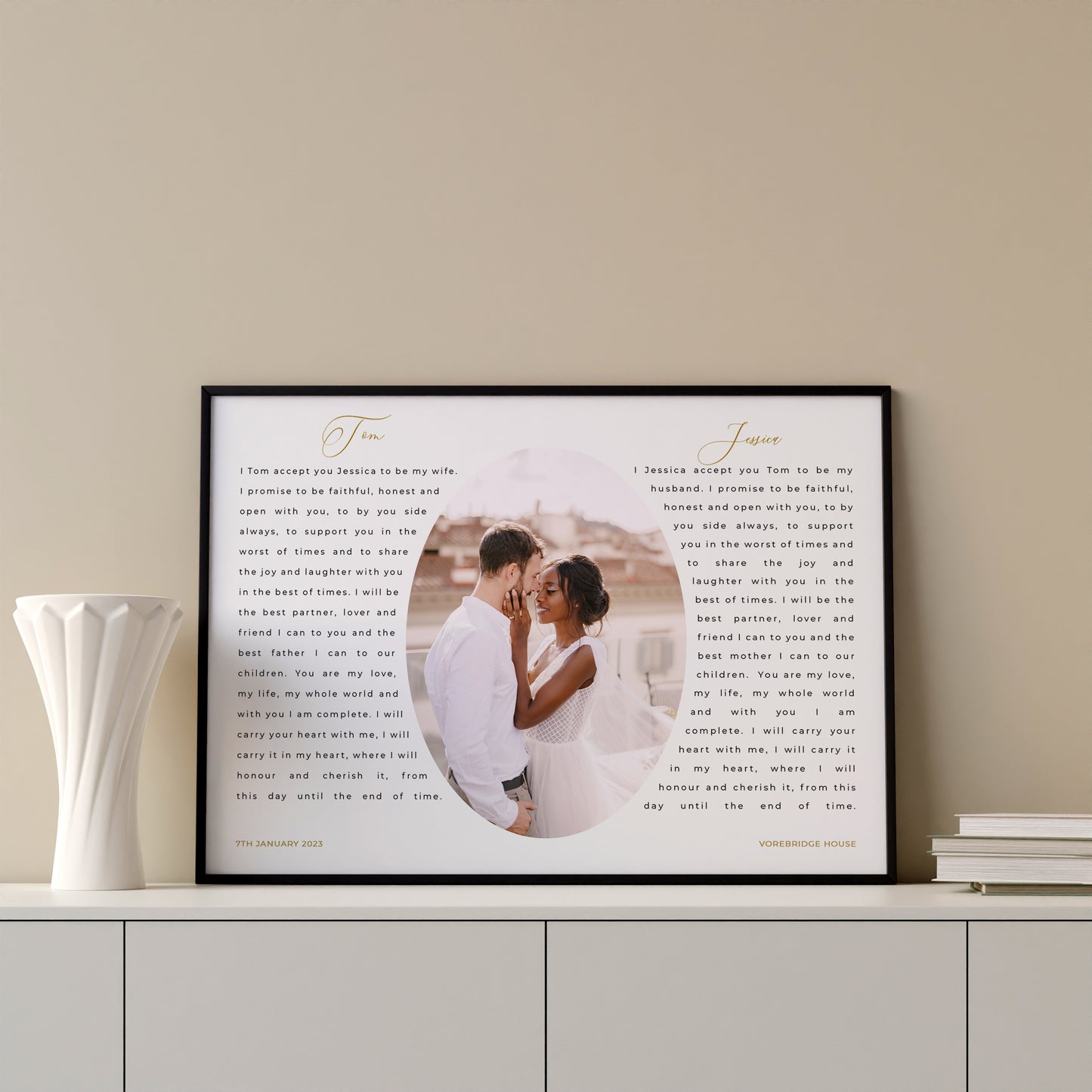 Personalised Wedding Vows Photo Print