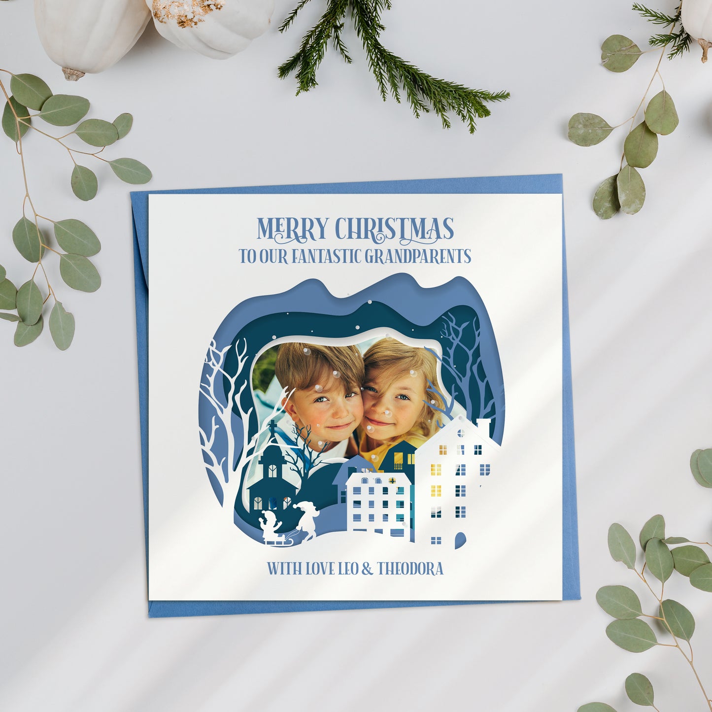 Personalised Christmas Card for Grandparents