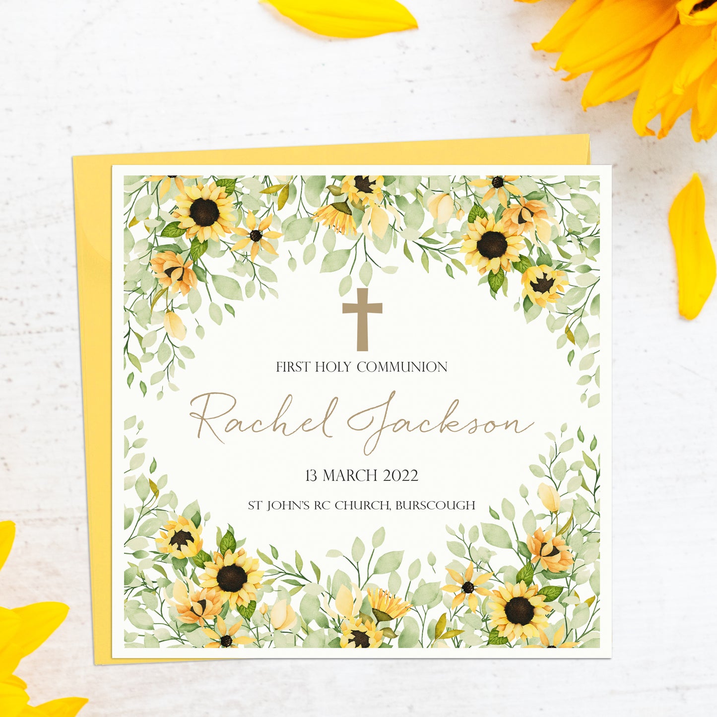 Holy Communion Card - Sunflower