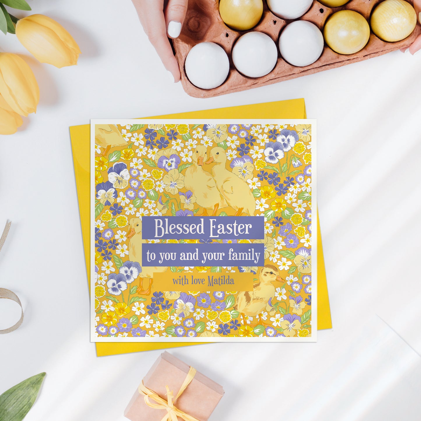 Blessed Easter Floral Card