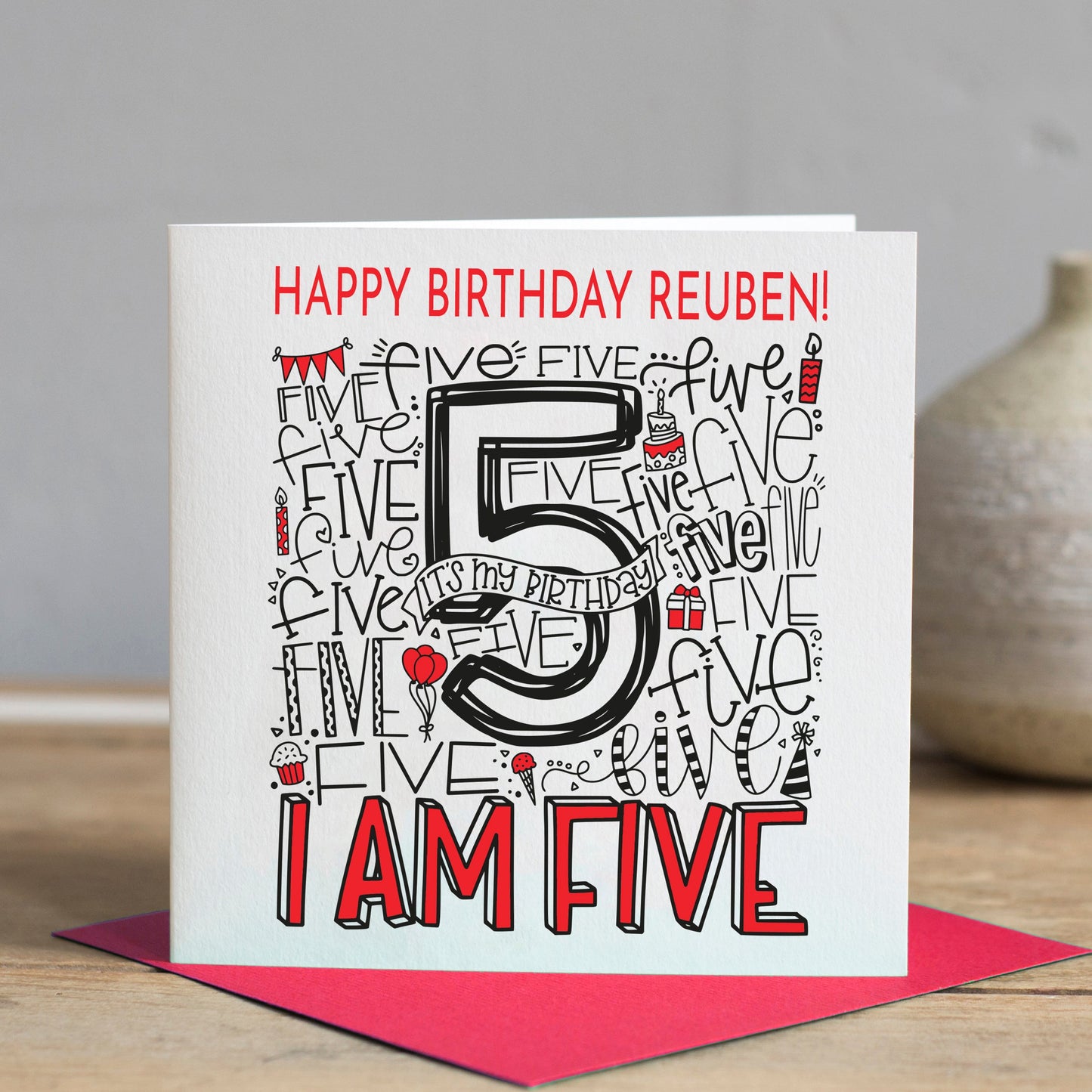 Personalised 5th Birthday Card
