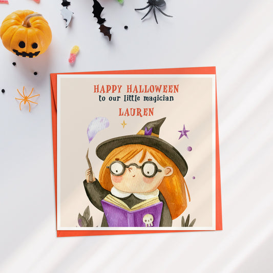 Personalised Magician Halloween Card