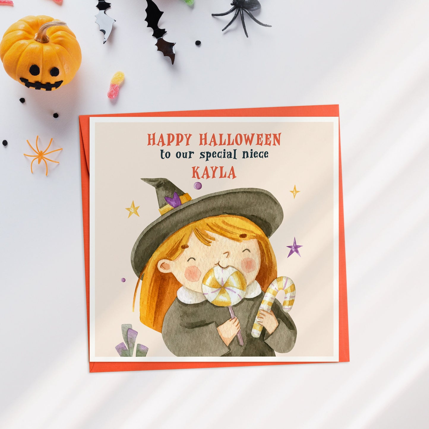 Personalised Witch Halloween Card