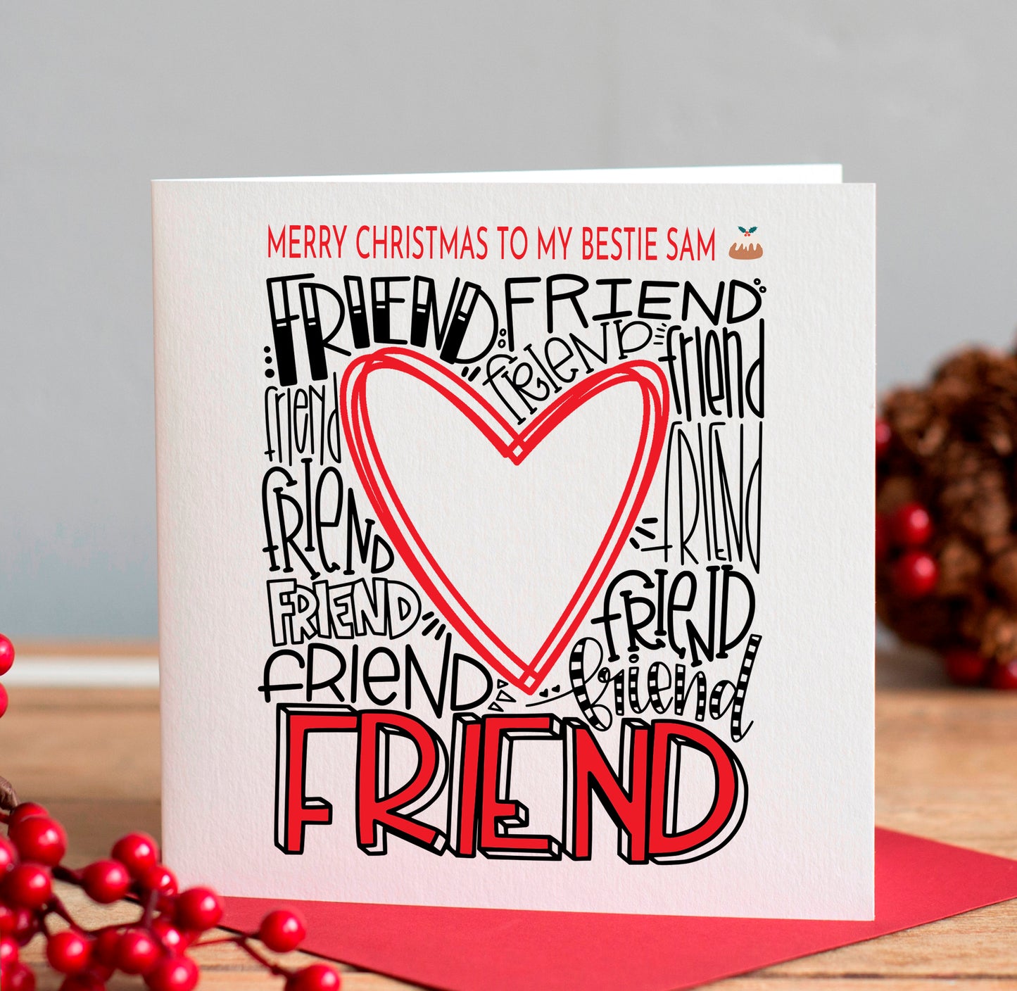 Personalised Friend Christmas Card