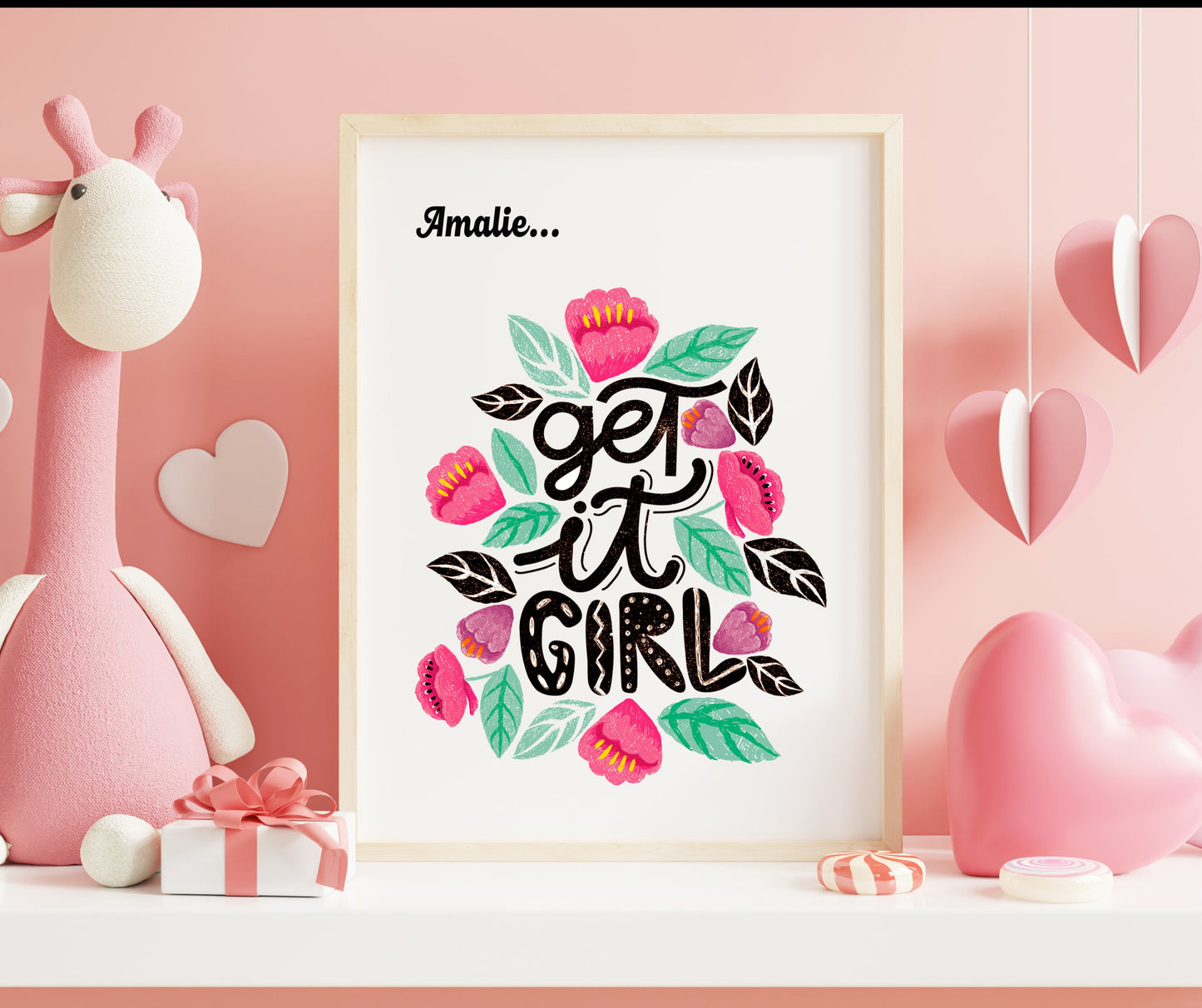 Get it Girl Print, Girl's Room Wall Art Print, Kids Bedroom Prints, Inspirational Quote Print Girl's Bedroom