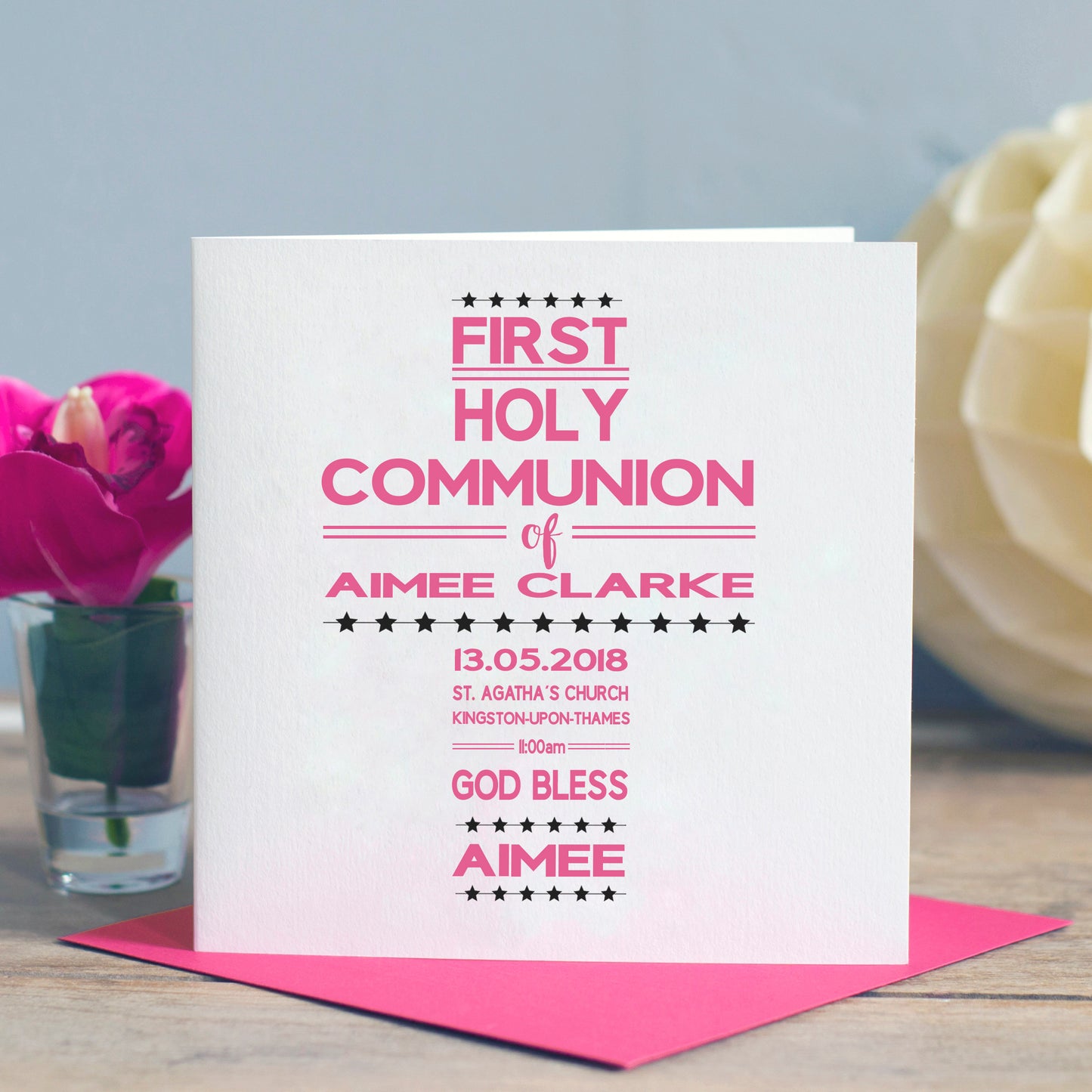 First Holy Communion Word Art Card