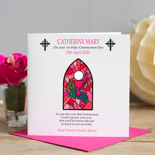 Personalised First Holy Communion Card - Sacrament