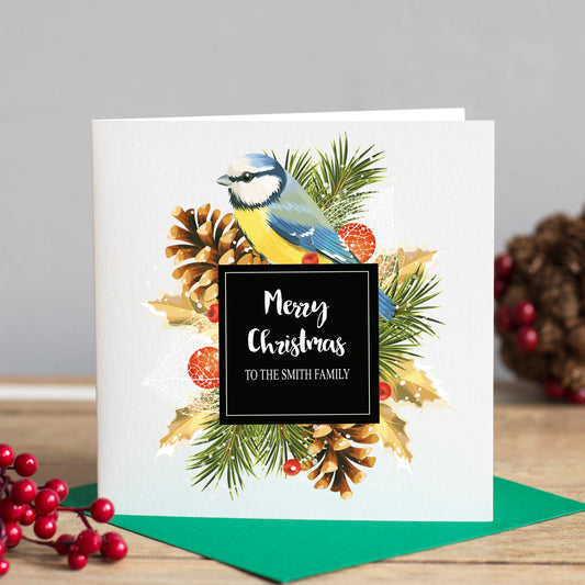 Personalised Christmas Card, Winter Bird