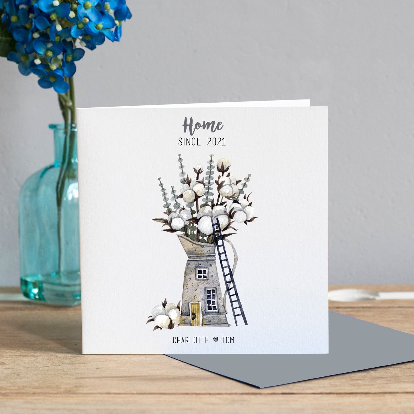 New Home Card - Grey Watering Can