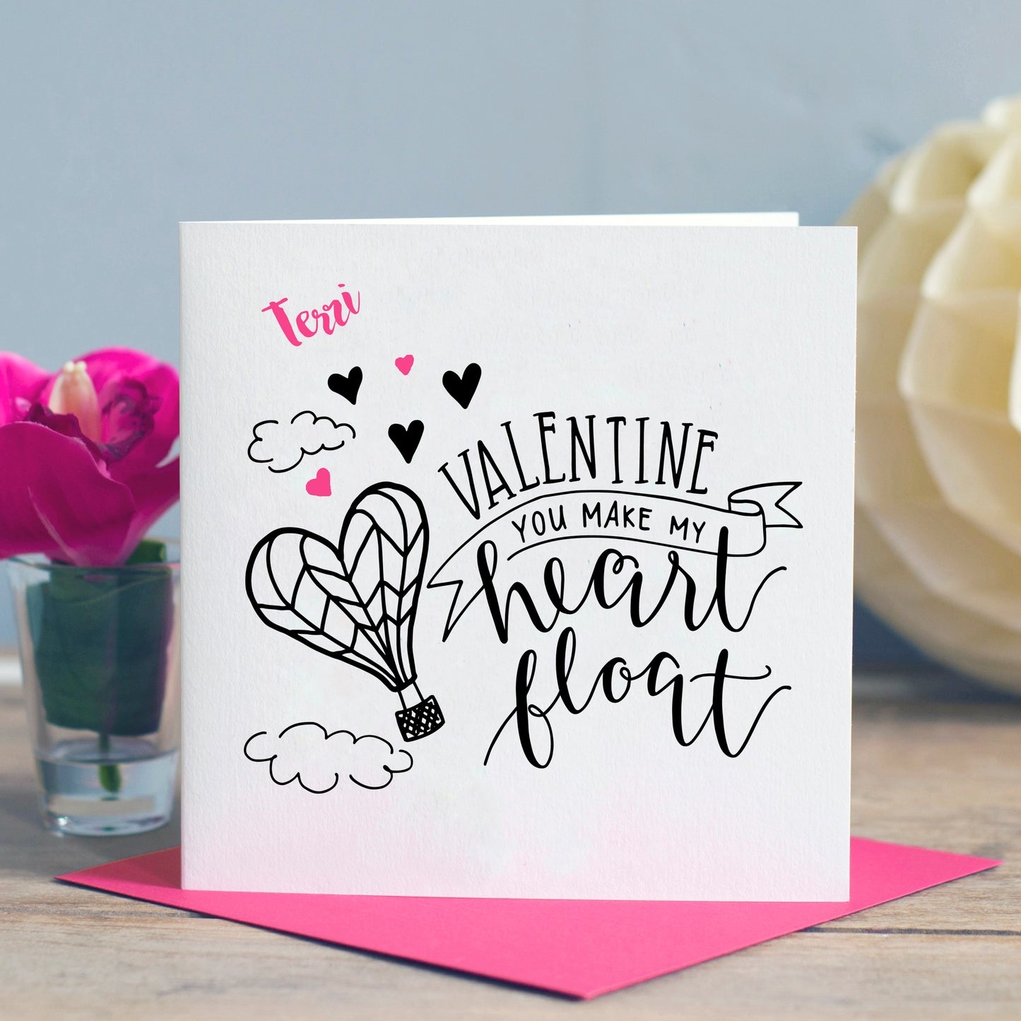Valentine You Make My Heart Float Card