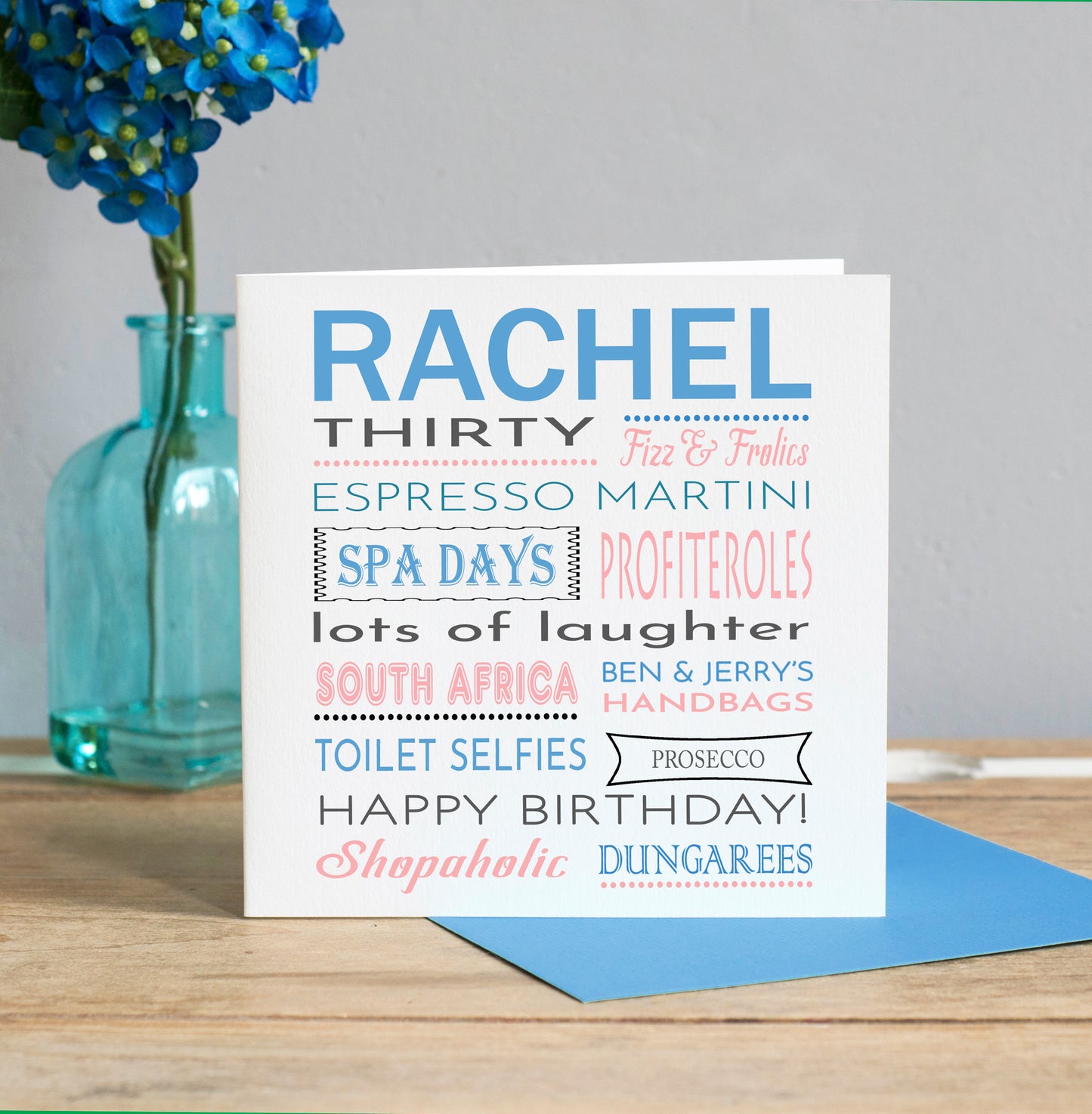 Personalised Words Birthday Card, Any Age